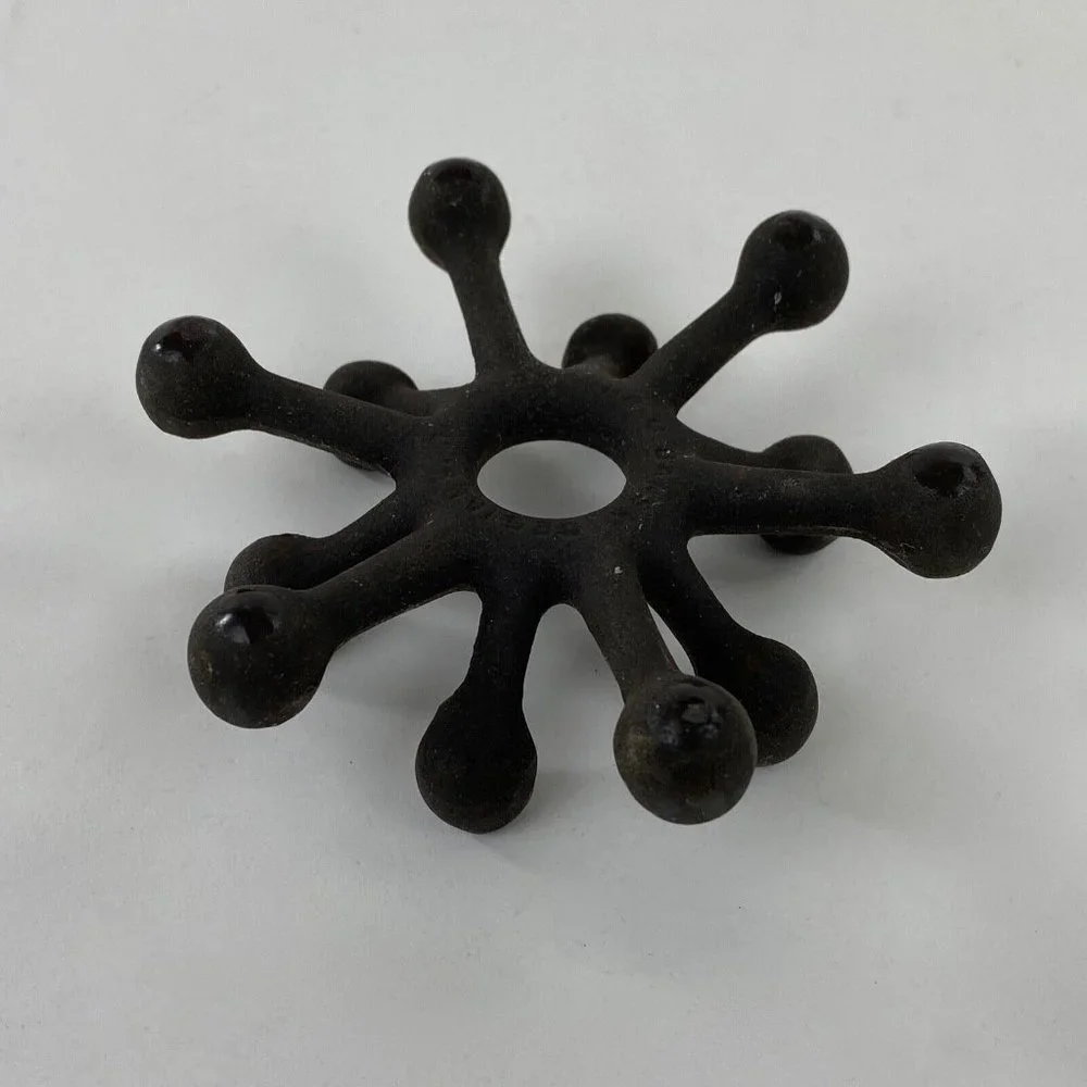 Dansk Designs Mid Century Modern Starburst Candle Holder Cast Iron - Picture 4 of 9